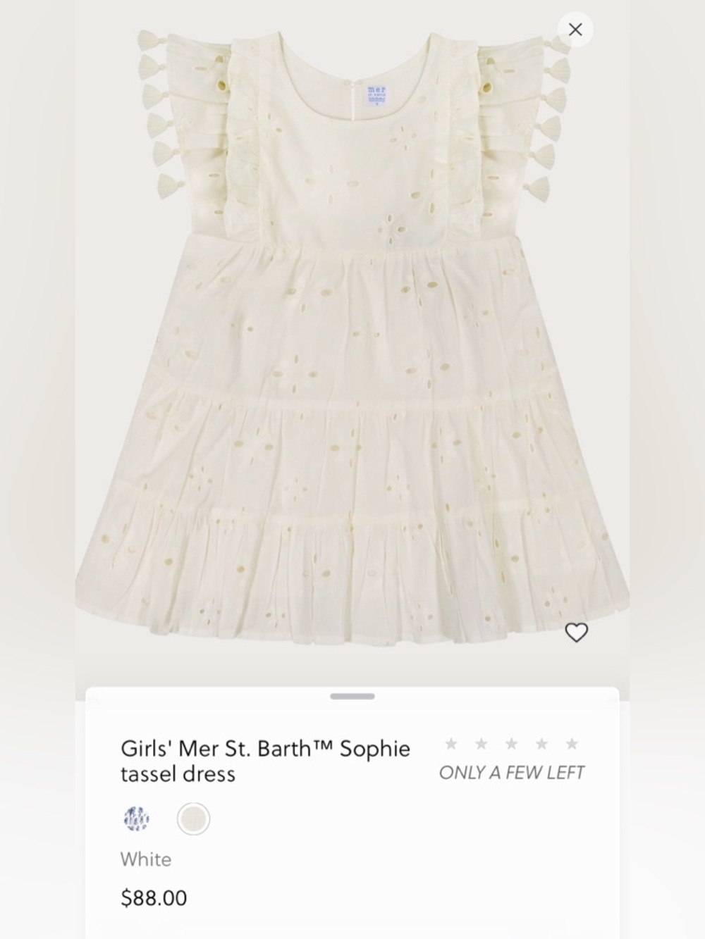 Mer St. Barth Sophie Girls' Tassel Dress - excellent condition size 8